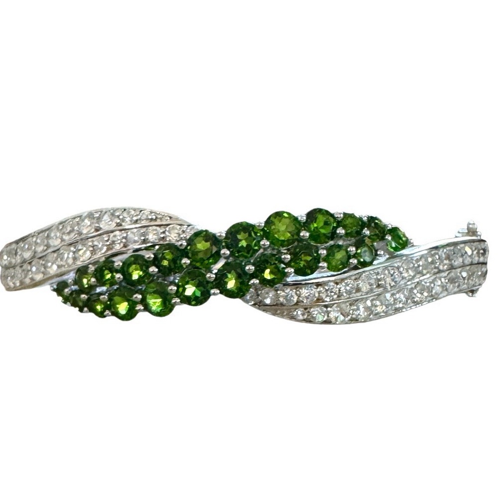 Green gemstone 925 bangle bracelet 🌿💚